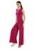 Kady Side Pocket Tank Top With Flare Solid Pants - Beet