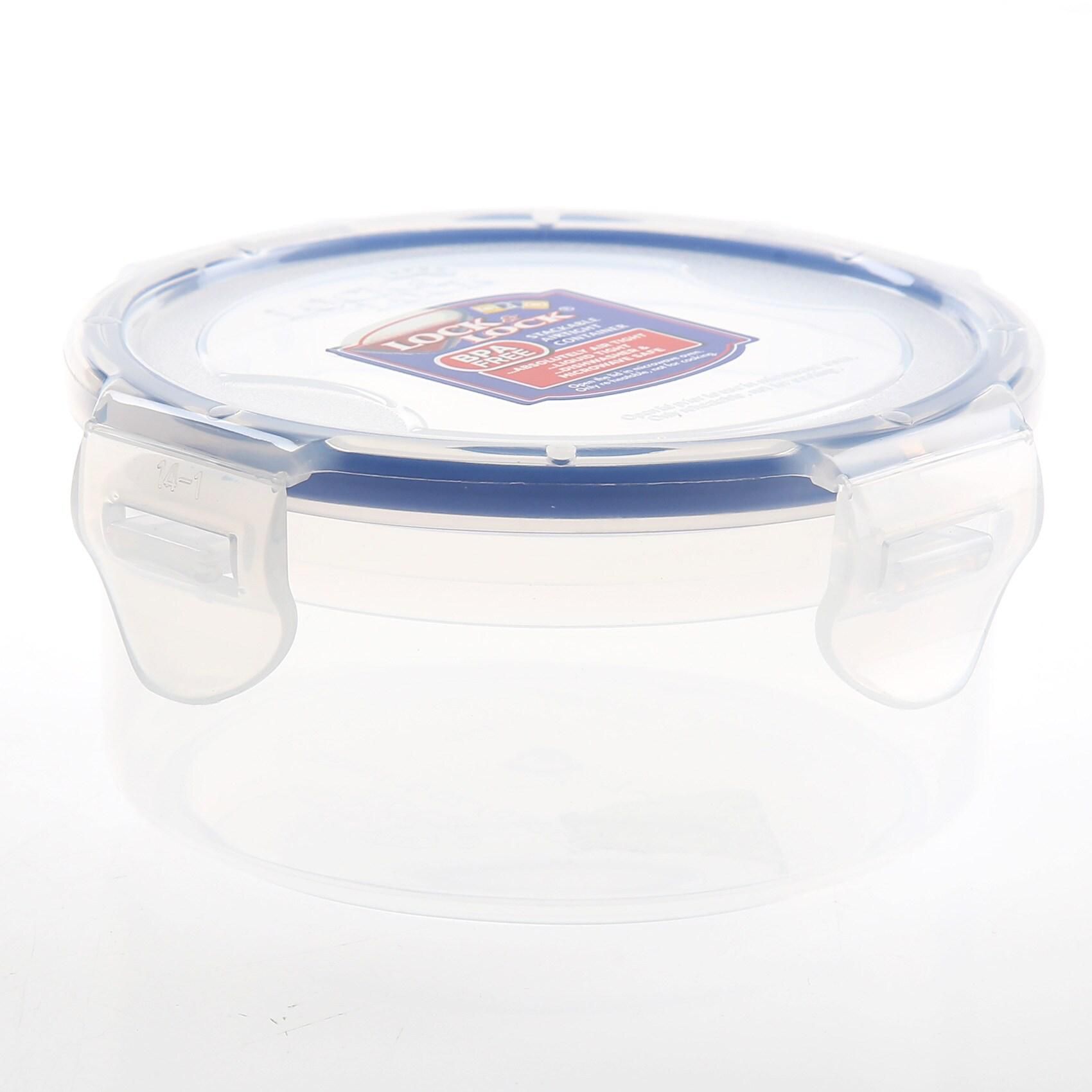 Lock &amp; Lock Stackable Airtight Round Food Container Clear/Blue 300ml