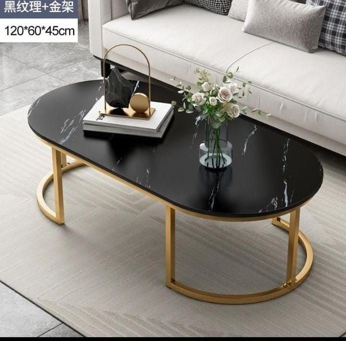 Generic Marble Effect MDF Coffee Table (curved)