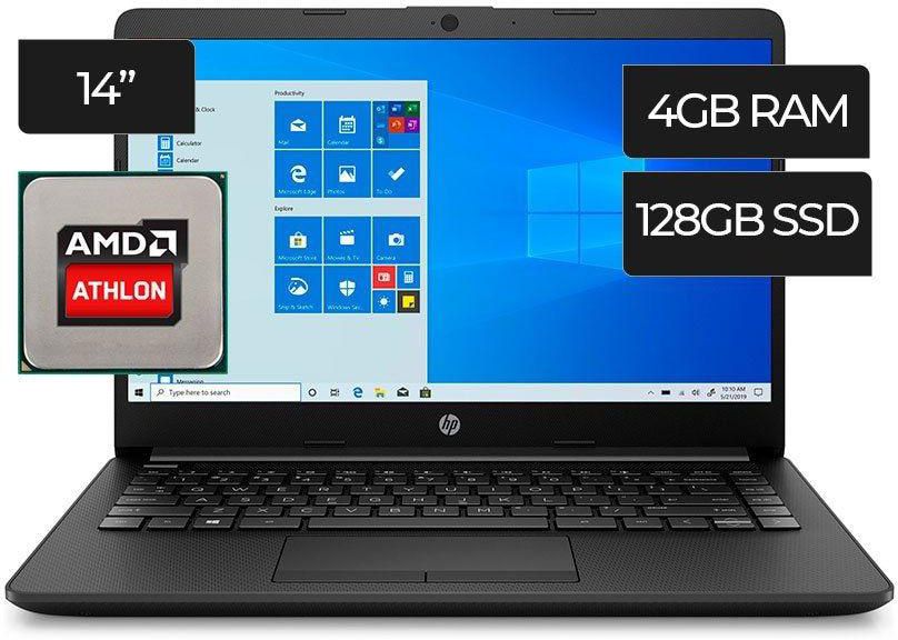 HP 14-dK1013DX 340V7UA Laptop, 4GB RAM, 128GB SSD, 14 inch HD - Black
