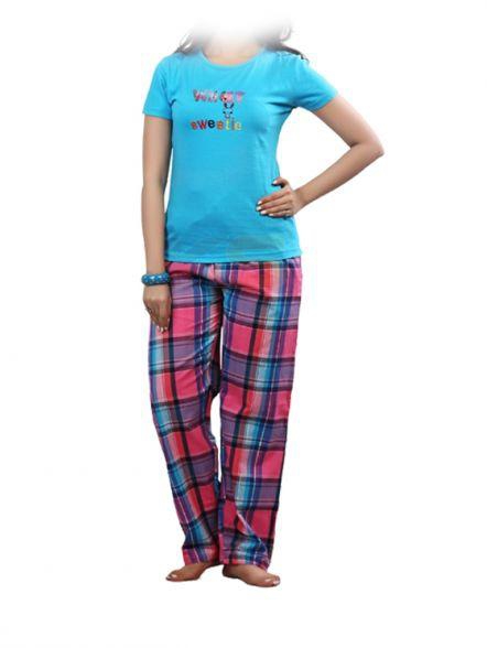 Sunwin What a Sweetie Blue Pajamas for Women - Free Size
