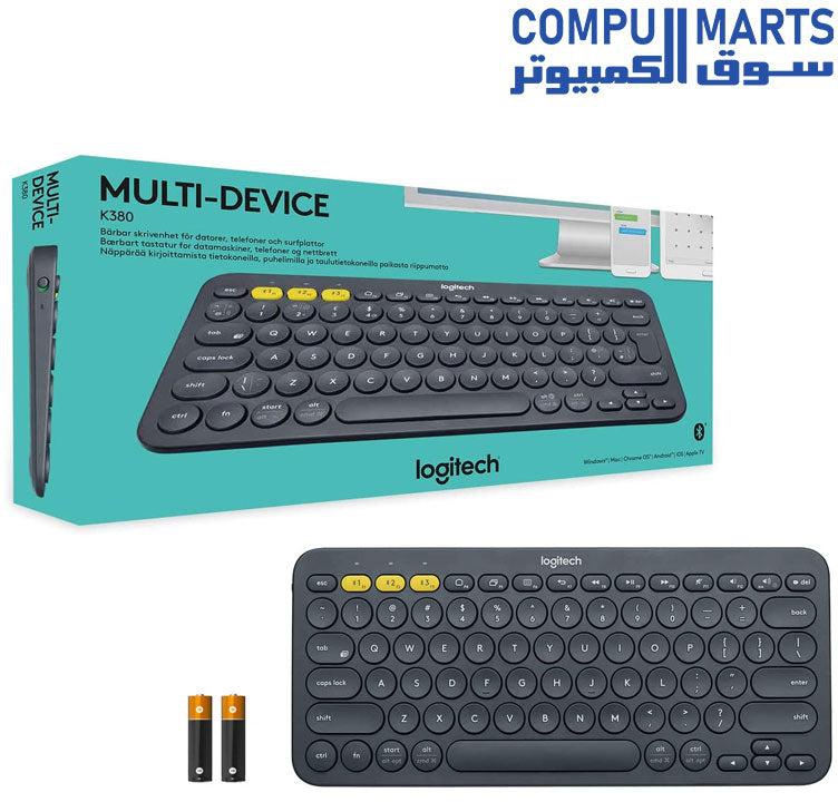 لوحة مفاتيح لوجيتك K380 متعددة الأجهزة بتقنية البلوتوث - لوحة مفاتيح ب