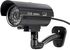 كاميرا Tomvision Bullet Dummy للمراقبة وهمية CCTV قبة للمراقبة في الأماكن المغلقة والمفتوحة 1 ملصق إضاءة LED وامض وشارات تنبيه للأمان (1، أسود)