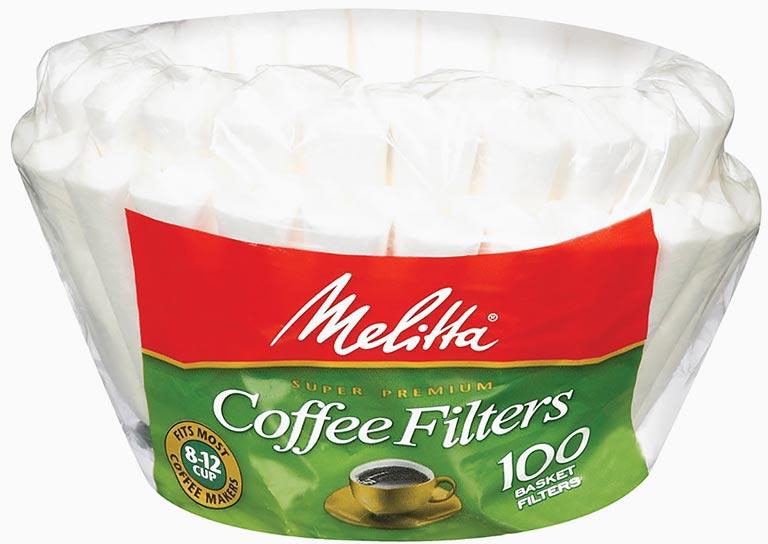 Melitta 629552 Paper White 8-12 Cup Basket Coffee Filters- 400 Count