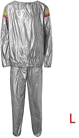 Universal Heavy Duty Sweat Suit Sauna Exercise Gym Fitness Weight Loss Workout Sports Silver Lightweight And Comfortable L