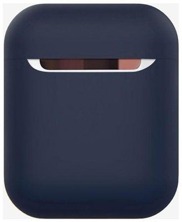 Wireless Earphones Shockproof Liquid Silicone Protective Case for Apple AirPods 1/2 Dark Blue