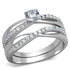 Cynosure 925 Sterling CZ Wedding Ring - Silver