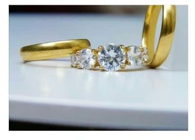 Couple Wedding Ring Set - Gold