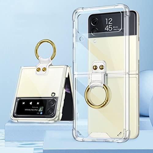 SHIEID Samsung Z Flip 3 5G Case, Galaxy Z Flip 3 Case with Ring Protective Cover for Samsung Galaxy Z Flip 3 5G, Crystal