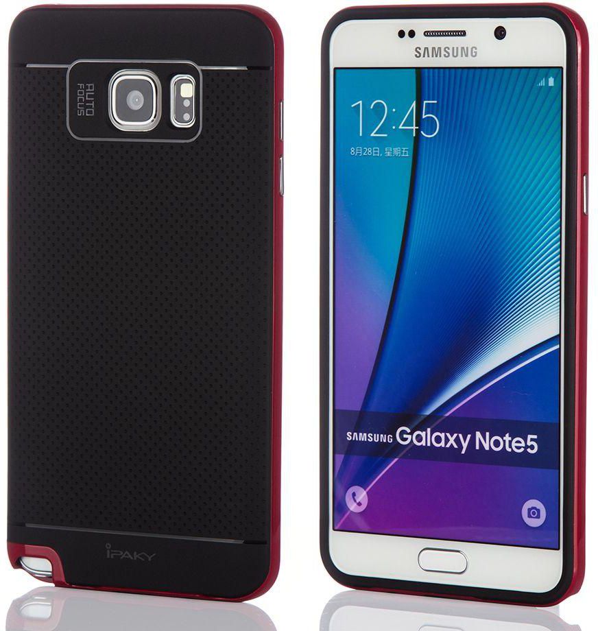 iPaky Hybrid case and Screen Protector for Samsung Galaxy Note 5 N920 – Red
