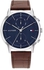 Get Tommy Hilfiger 1710436 Analog Dress Watch For Men, 44 mm, Leather Band - Brown with best offers | Raneen.com