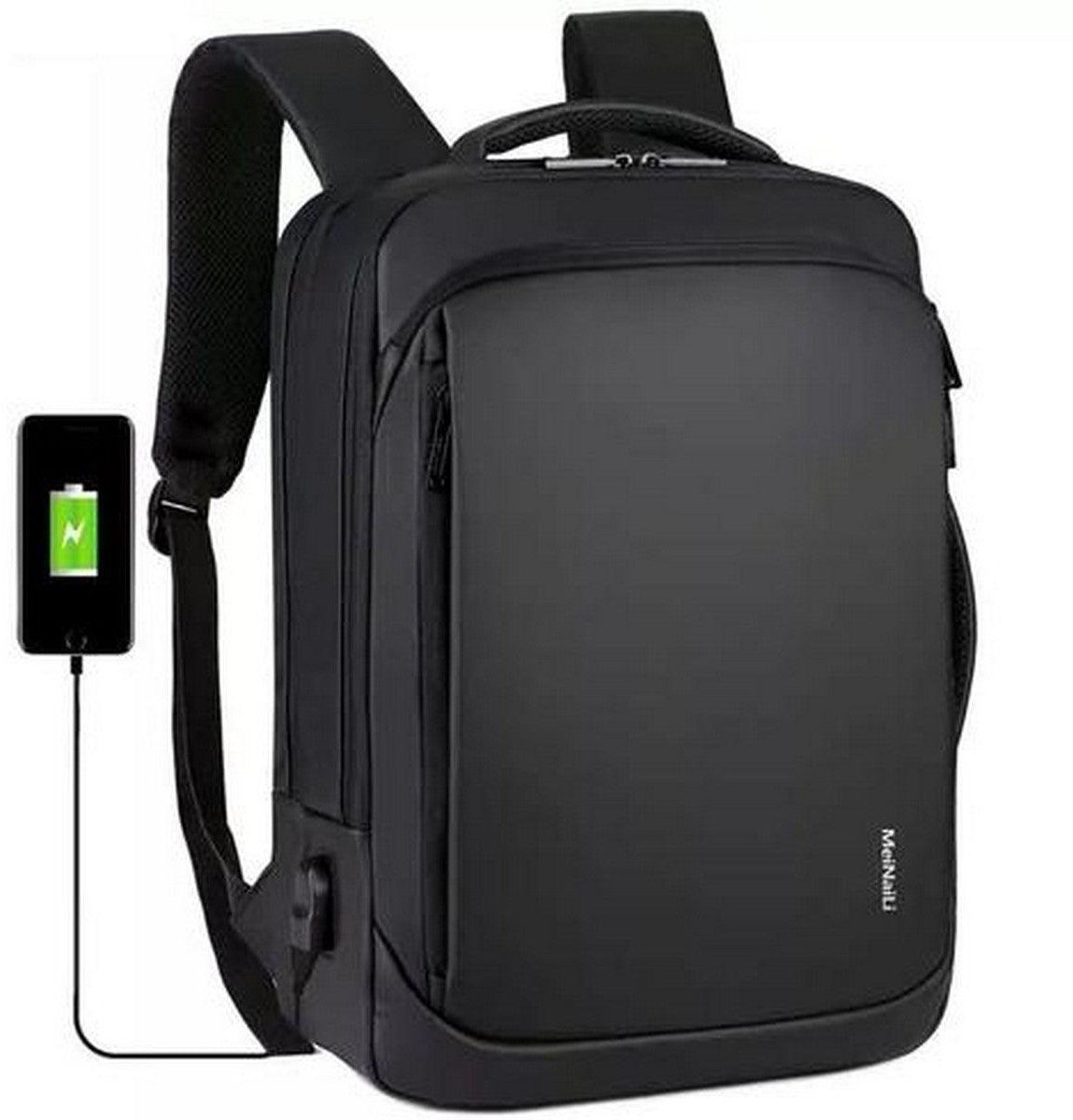 MEINAILI 1901 15.6″ Laptop Backpack Waterproof With USB Outport, Black