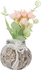 Get Glass Vase With Flowers, 8×5 cm - Multicolor with best offers | Raneen.com