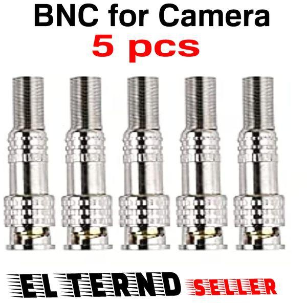 BNC Jack For Surveillance Cameras - 5 Pieces, Silver