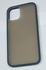 جراب لهاتف ابل ايفون 12 بظهر مفحم شبه شفاف وحماية للكاميرا واطراف ناعمة من السيليكون وازرار ملونة - ازرق