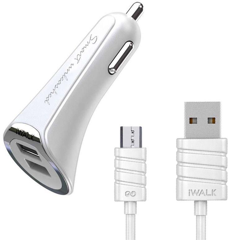 iWalk CCD004MW Dual USB 3.4 Rapid Charger for Smartphone - White