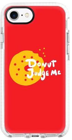 غطاء حماية من سلسلة إمباكت برو بطبعة عبارة "Donut Judge Me" لهاتف أبل آيفون 7 أحمر/ أصفر/ أبيض