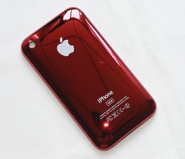 Slender back cover for Apple iphone 3G, 3GS RED with screen protector