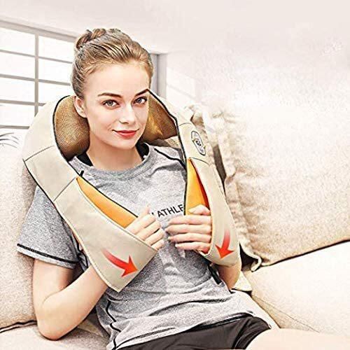 Shopdeals Back Neck And Shoulder Massager, Deep Tissue 3D Kneading Pillow Massager For Neck, Back, Shoulders, Foot, Legs - Full Body Massage Relieve Muscle Pain