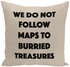 Adventurous Quote Printed Decorative Pillow Beige/Black 16x16inch