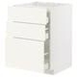 METOD / MAXIMERA Base cab f hob/3 fronts/3 drawers, white/Ringhult white, 60x60 cm - IKEA