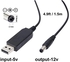 كيبل طاقة USB بتيار مستمر 5 فولت الى 12 فولت، كيبل مزود طاقة USB مع مقبس تيار مستمر 5.5 × 2.1 ملم لمروحة إضاءة LED ومكبرات الصوت (1 متر)، لمحول الشحن