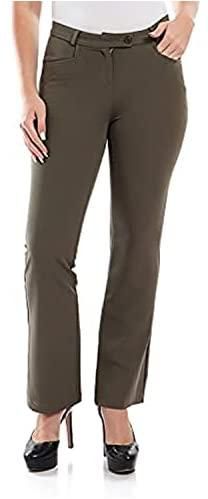 Esla Zipped Solid Flare Pants For Women
