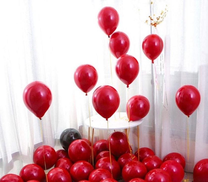Diamond Double Latex Balloons Birthday Party 10pcs/pack (Red)