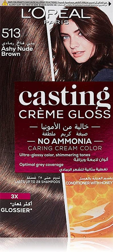 L'Oreal Paris Casting Creme Gloss 513 Ashy Nude Brown Hair Color