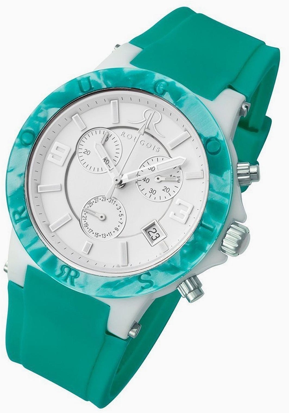 Rougois Women's Pop Series Chronograph Green Silicone Band Watch