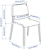 VANGSTA / TEODORES Table and 2 chairs - white/white 80/120 cm