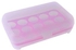 صندوق تخزين البيض للثلاجة مكون من 15 فتحة وردي/شفاف 26x17x7سم