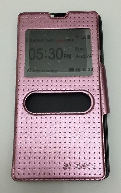 pink Flip Cover Case with Stand for Infinix Hot2 X510