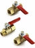 Ball Valve, 1/4" Male x Brass Valve with Vinyl Handle for Shutting Off Water, Oil, Gas, Air Compressors (3 Pcs)