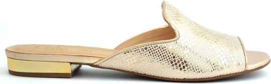 Oriental Gold Low Heel Slippers For Women