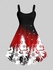 Plus Size Christmas Tree Elk Snowflake Colorblock Ombre Star Glitter 3D Print Tank Dress - 6x
