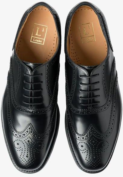 LOAKE 302 Classic Brogue Oxford Shoe - Black