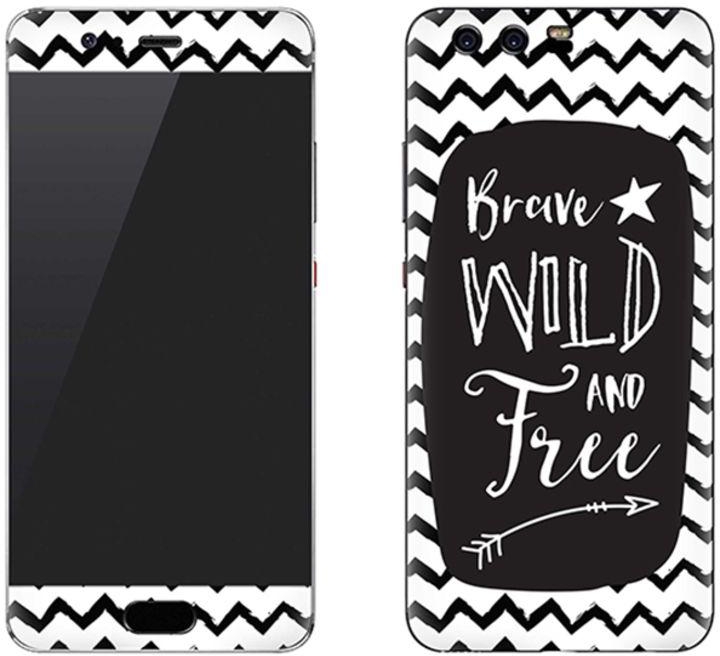 Vinyl Skin Decal For Huawei P10 Plus Brave, Wild And Free