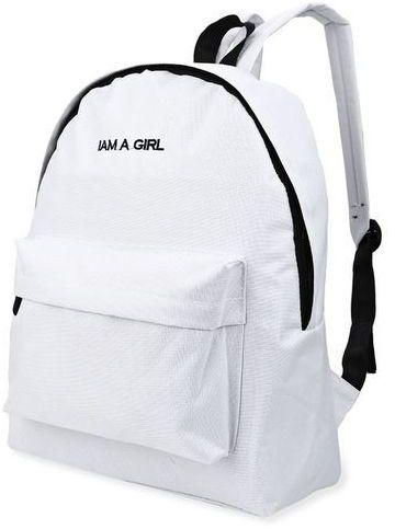 Fashion Women Embroidery Zipper Backpack - White