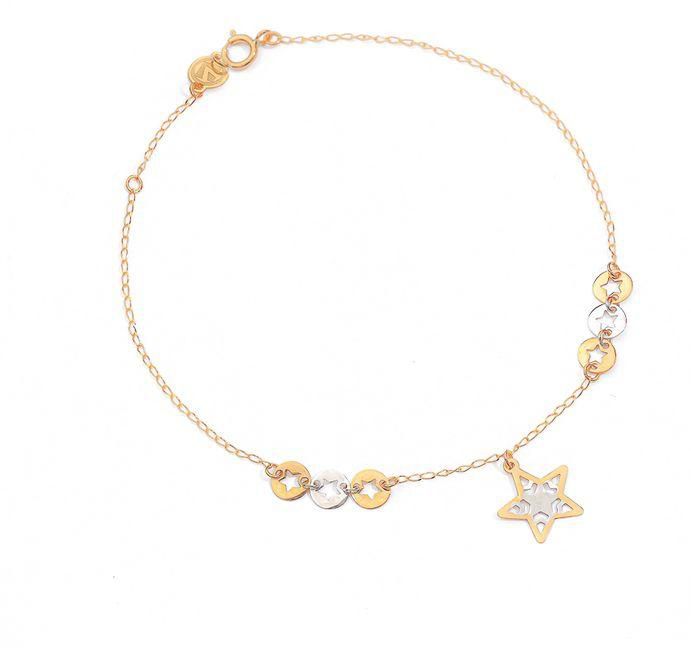 Miss L' by L'azurde One Star Shining Bracelet, In 18 K Yellow And White Gold