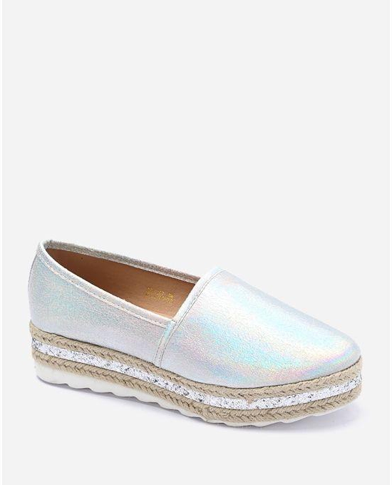 Shoe Room Sequin Espadrilles - Silver