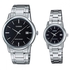 Casio His and Her Analog MTP/LTP-V002D-1AUDF Stainless Steel Watch Set