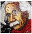 لوحة فنية من القماش الكتاني تمثل ألبرت أينشتاين متعدد الألوان 40x40سم