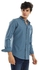 Andora Marine Green & Blue Long Sleeves Shirt with Full Front Buttons
