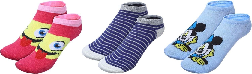 Get Half Sock Set for Women, 3 Pieces - Multicolor with best offers | Raneen.com