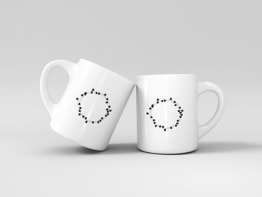 Valentine - hearts Ceramic cup for espresso -Coffee 1 pcs- print_6970