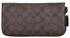 Coach F65748-IMAA8 Signature Brown Black Pebbled Leather Wristlet Clutch