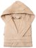 Hooded Cotton Bathrobe With 2 Pockets Beige Free Size
