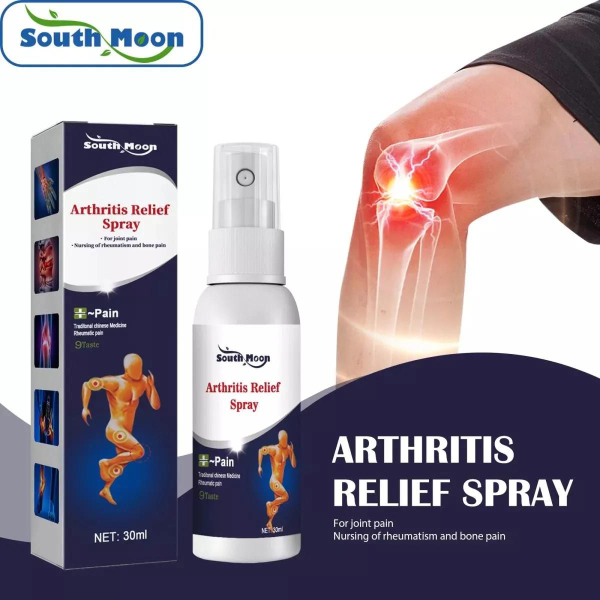 South Moon Arthritis Relief Spray Pain 30ml Reliever Spray Rheumatoid Arthritis Muscle Sprain Knee Low Back Pain Back Shoulder Spray Bone Spray Pain Relief Rheumatoid Arthritis Pai