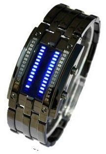 military watch,led digital movement,watches men,alloy metal band/case(blue LED)
